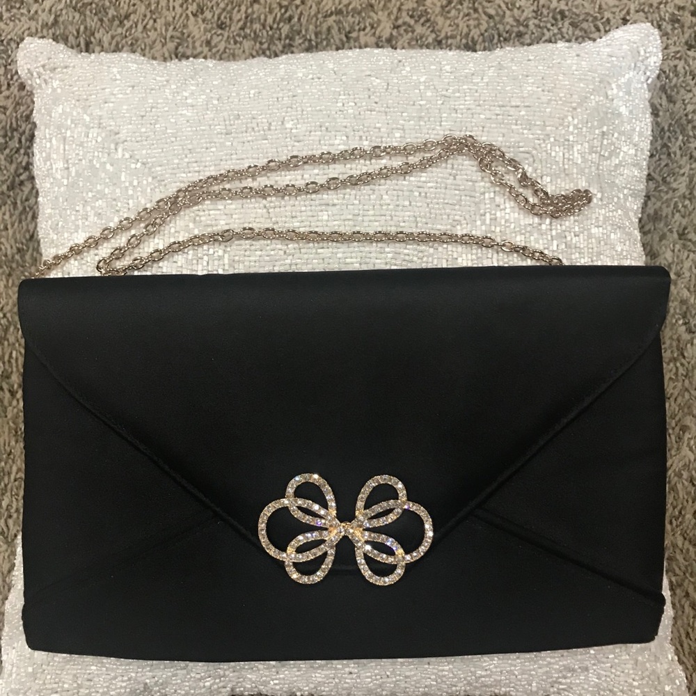 La Regale Black Satin clutch - purse